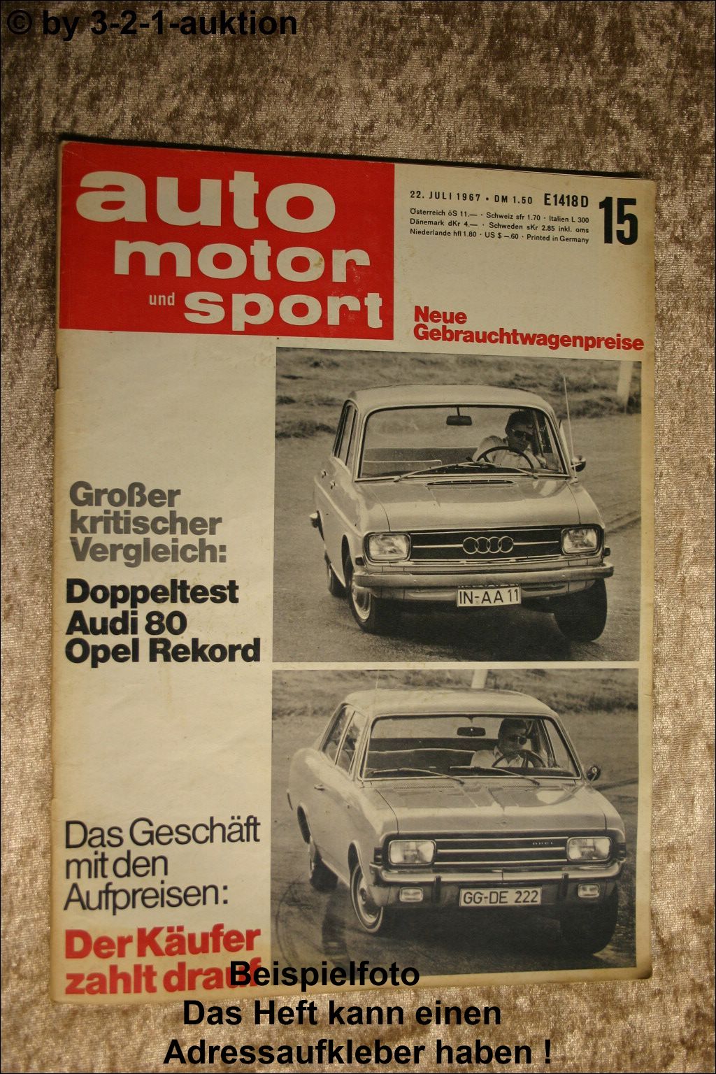 AMS 15/67 Doppeltest Audi 80   Opel Rekord 1700 L