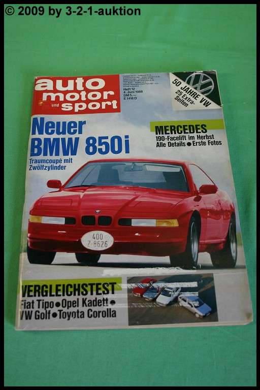 Ams Car Motor Sport 12 Bmw 850i Mazda 121 Vw Passat Gt Fiat Tipo Ebay