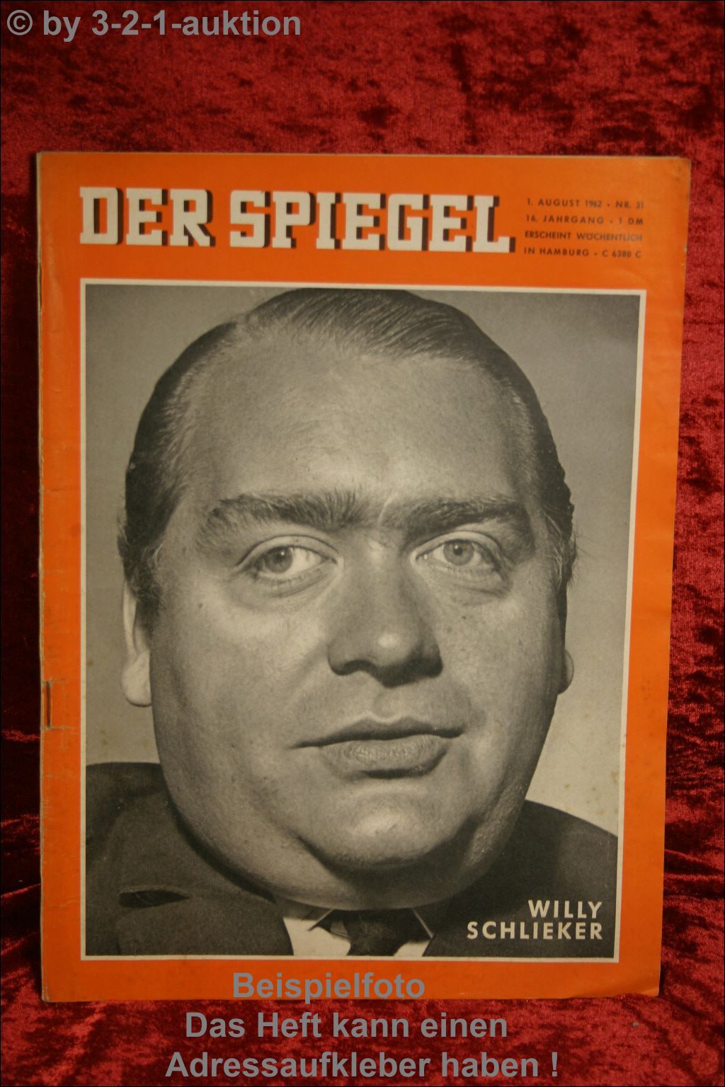 Spiegel 31/62 1.8.1962 Willy Schlieker